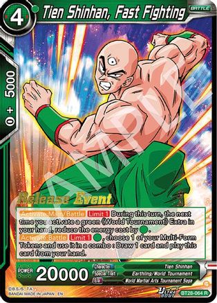 Tien Shinhan, Fast Fighting (BT28-064) - Prismatic Clash Release Event Foil