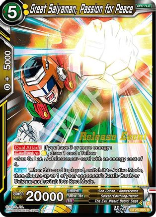 Great Saiyaman, Passion for Peace (BT28-085) - Prismatic Clash Release Event Foil
