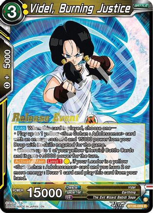 Videl, Burning Justice (BT28-089) - Prismatic Clash Release Event Foil