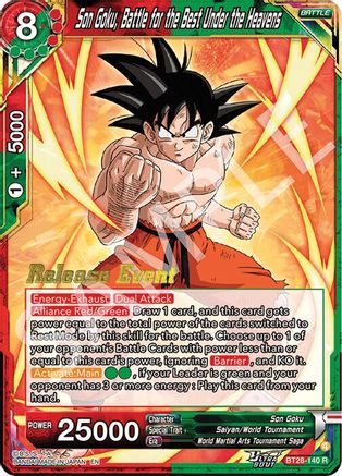 Son Goku, Battle for the Best Under the Heavens (BT28-140) - Prismatic Clash Release Event Foil