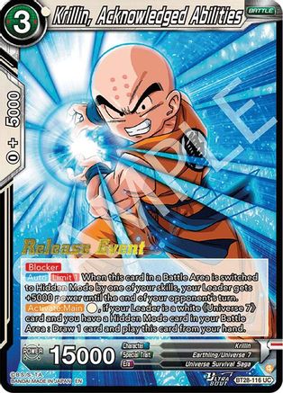 Krillin, Acknowledged Abilities (BT28-116) - Prismatic Clash Release Event Foil
