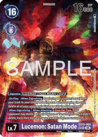 Lucemon: Satan Mode (SP) (EX10-060) - Sinister Order Foil