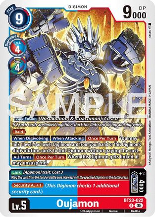 Oujamon (BT23-022) - Hackers' Slumber Foil