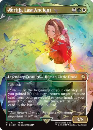 Aerith, Last Ancient (Borderless) (Chocobo Track Foil) (FIC-471) - Commander: FINAL FANTASY Foil