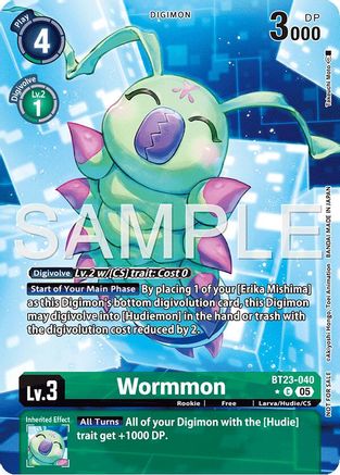 Wormmon (Hacker's Slumber Box Promotion Pack) (BT23-040) - Hackers' Slumber Foil