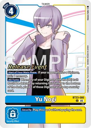 Yu Nogi (BT23-080) - Hackers' Slumber Release Event Cards Foil