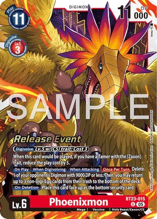 Phoenixmon (BT23-015) - Hackers' Slumber Release Event Cards Foil