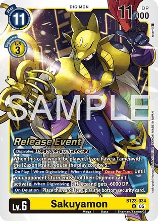 Sakuyamon (BT23-034) - Hackers' Slumber Release Event Cards Foil