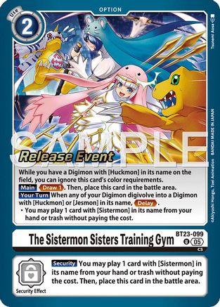 The Sistermon Sisters Training Gym (BT23-099) - Hackers' Slumber Release Event Cards Foil