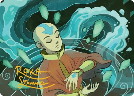 Aang, at the Crossroads Art Card (Gold-Stamped Signature) (ASTLA-045) - Art Series: Avatar: The Last Airbender