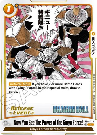 Now You See The Power of the Ginyu Force! (FB01-138) - Manga Booster 02 Release Event Cards Holofoil