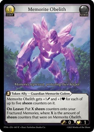 Memorite Obelith (047) - Phantom Monarchs Foil