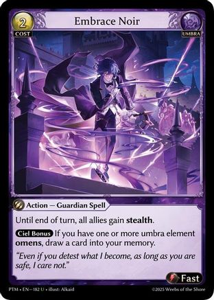 Embrace Noir (Curio Foil) (182) - Phantom Monarchs Foil