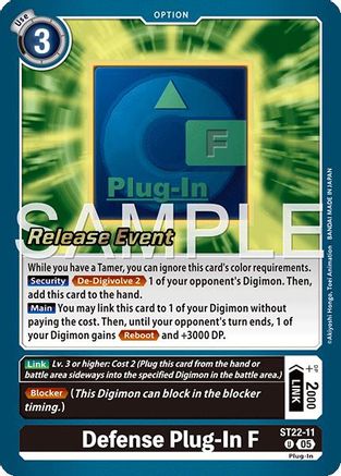 Defense Plug-In F (ST22-11) - Starter Deck 22: Amethyst Mandala Advanced Deck Set Release Event Cards