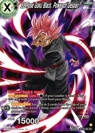 SS Rose Goku Black, Power of Despair (BT29-089) - Fearsome Rivals Foil