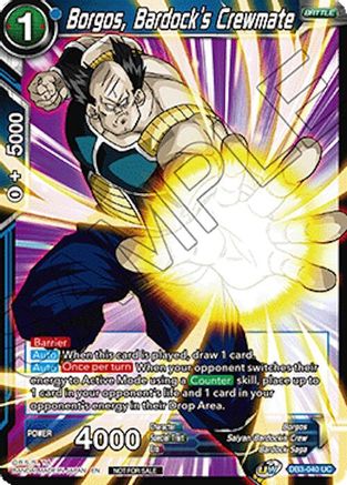 Borgos, Bardock's Crewmate (Ultra-Bout Series Tournament Pack Vol.1) (DB3-040) - Tournament Promotion Cards