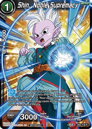 Shin, Noble Supremacy (Ultra-Bout Series Tournament Pack Vol.1) (DB2-136) - Tournament Promotion Cards