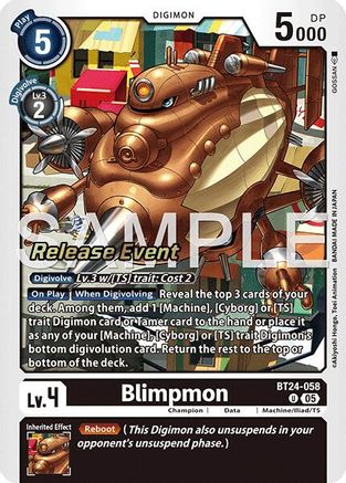 Blimpmon (BT24-058) - Time Stranger Release Event Cards Foil