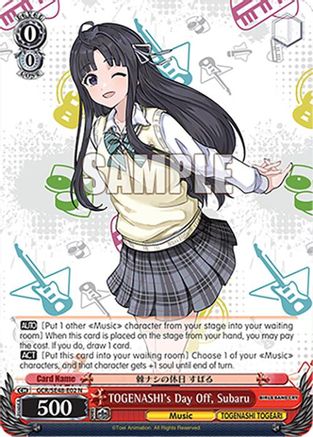 TOGENASHI's Day Off, Subaru (GCR/SE48-E02 N) - Girls Band Cry Premium Booster
