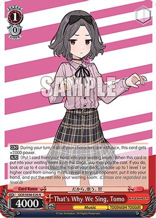 That's Why We Sing, Tomo (GCR/SE48-E26 N) - Girls Band Cry Premium Booster