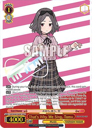 That's Why We Sing, Tomo (GBCR) (GCR/SE48-E26GBC GBCR) - Girls Band Cry Premium Booster