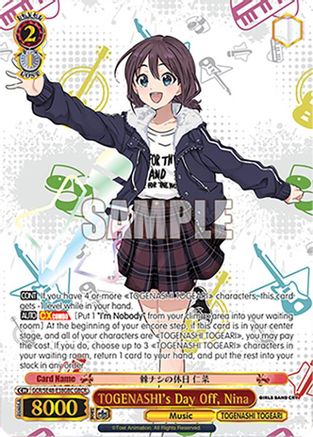 TOGENASHI's Day Off, Nina (GBCR) (GCR/SE48-E38GBC GBCR) - Girls Band Cry Premium Booster