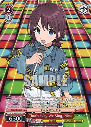 That's Why We Sing, Nina (Foil) (GCR/SE48-PE02S PR) - Girls Band Cry Premium Booster