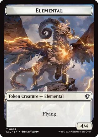 Elemental (0002) // Elemental (0009) Double-Sided Token (ECC-2 // 9) - Commander: Lorwyn Eclipsed Foil