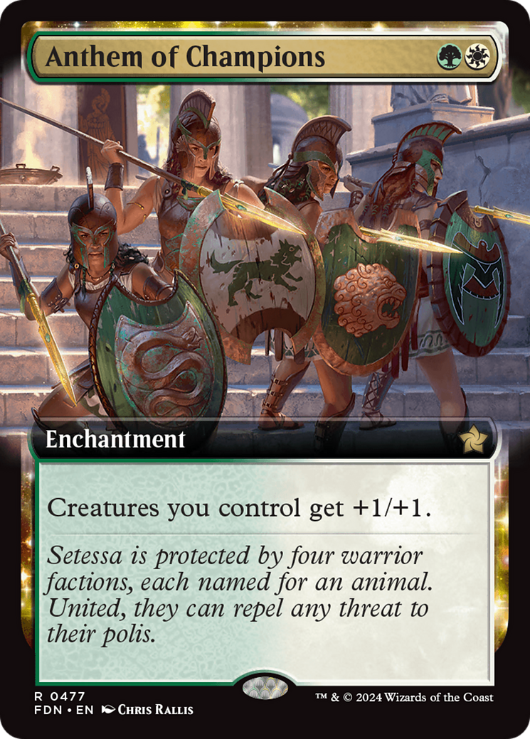 Anthem of Champions (FDN-477) - Foundations: (enchantment, Extended Art) Foil