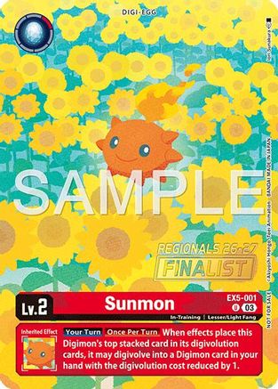 Sunmon (Regionals 26-27 Season 1 Finalist) (EX5-001) - Animal Colosseum Foil
