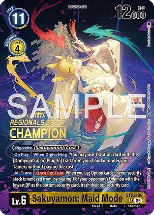 Sakuyamon: Maid Mode (Regionals 26-27 Season 1 Champion) (ST22-06) - Starter Deck 22: Amethyst Mandala Advanced Deck Set Foil