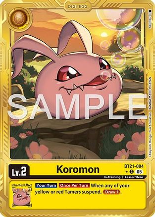 Koromon - BT21-004 (Gold Border) (BT21-004) - Advanced Booster Digimon Generation Foil