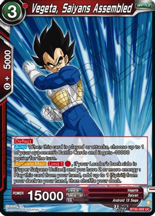 Vegeta, Saiyans Assembled (BT30-009) - Three Glorious Fighters