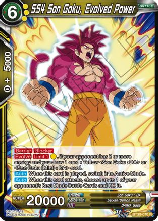 SS4 Son Goku, Evolved Power (BT30-070) - Three Glorious Fighters Foil
