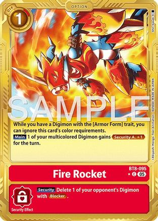 Fire Rocket (Gold Border) (BT8-095) - Advanced Booster Digimon Generation Foil