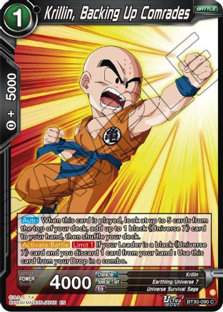 Krillin, Backing Up Comrades (BT30-090) - Three Glorious Fighters Foil