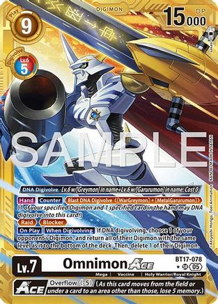 Omnimon ACE (Gold Border) (BT17-078) - Advanced Booster Digimon Generation Foil