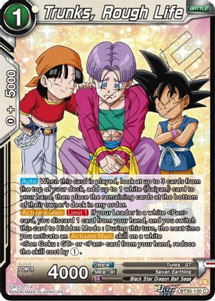 Trunks, Rough Life (BT30-130) - Three Glorious Fighters Foil