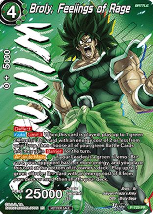 Broly, Feelings of Rage (Ultra-Bout Series Tournament Pack Vol.2) (Winner) (P-729) - Tournament Promotion Cards Foil