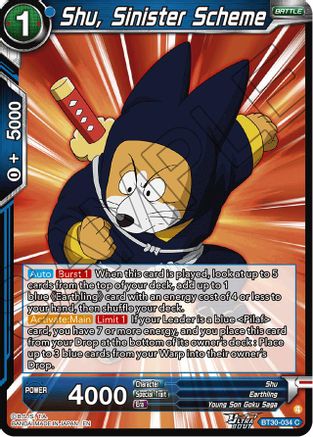 Shu, Sinister Scheme (BT30-034) - Three Glorious Fighters Foil