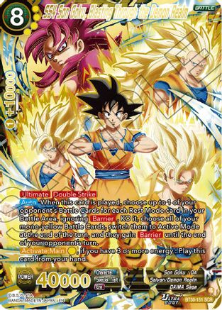 SS4 Son Goku, Blasting Through the Demon Realm (SCR) (BT30-151) - Three Glorious Fighters Foil
