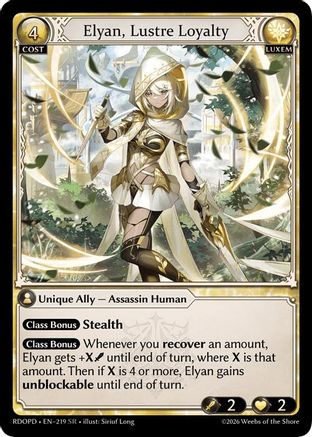 Elyan, Lustre Loyalty (219) - Radiant Origins Pantheon