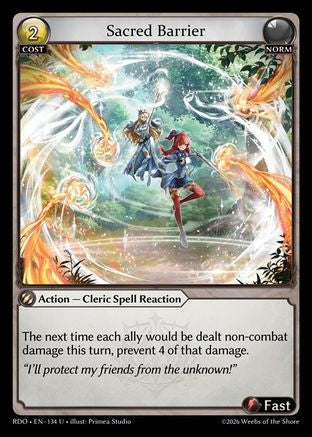 Sacred Barrier (Curio Foil) (134) - Radiant Origins Foil