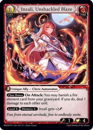 Inzali, Unshackled Blaze (013) - Radiant Origins Event Pack Foil