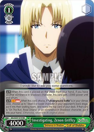 Investigating, Zenon Griffey (EIS/SX07-019) - The Eminence in Shadow