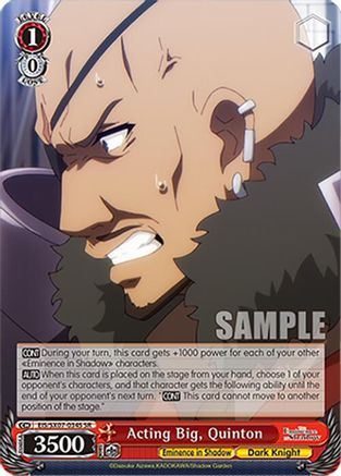 Acting Big, Quinton (SR) (EIS/SX07-034S) - The Eminence in Shadow