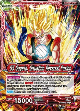 Son Goku & Vegeta // SS Gogeta, Situation Reversal Fusion (BT31-001) - Impact Beyond Dimensions Foil