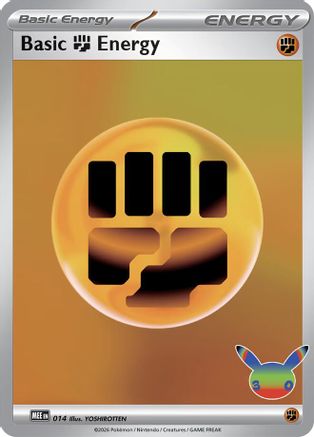 Basic Fighting Energy 014  - Holofoil MEE Mega Evolution Energies - Futuristic Rare