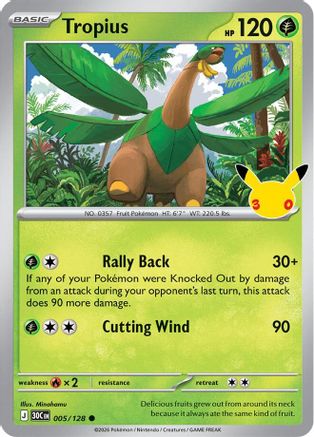 Tropius 005  - Holofoil ME 30th Celebration - Common