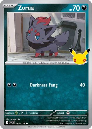 Zorua 095  - Holofoil ME 30th Celebration - Common